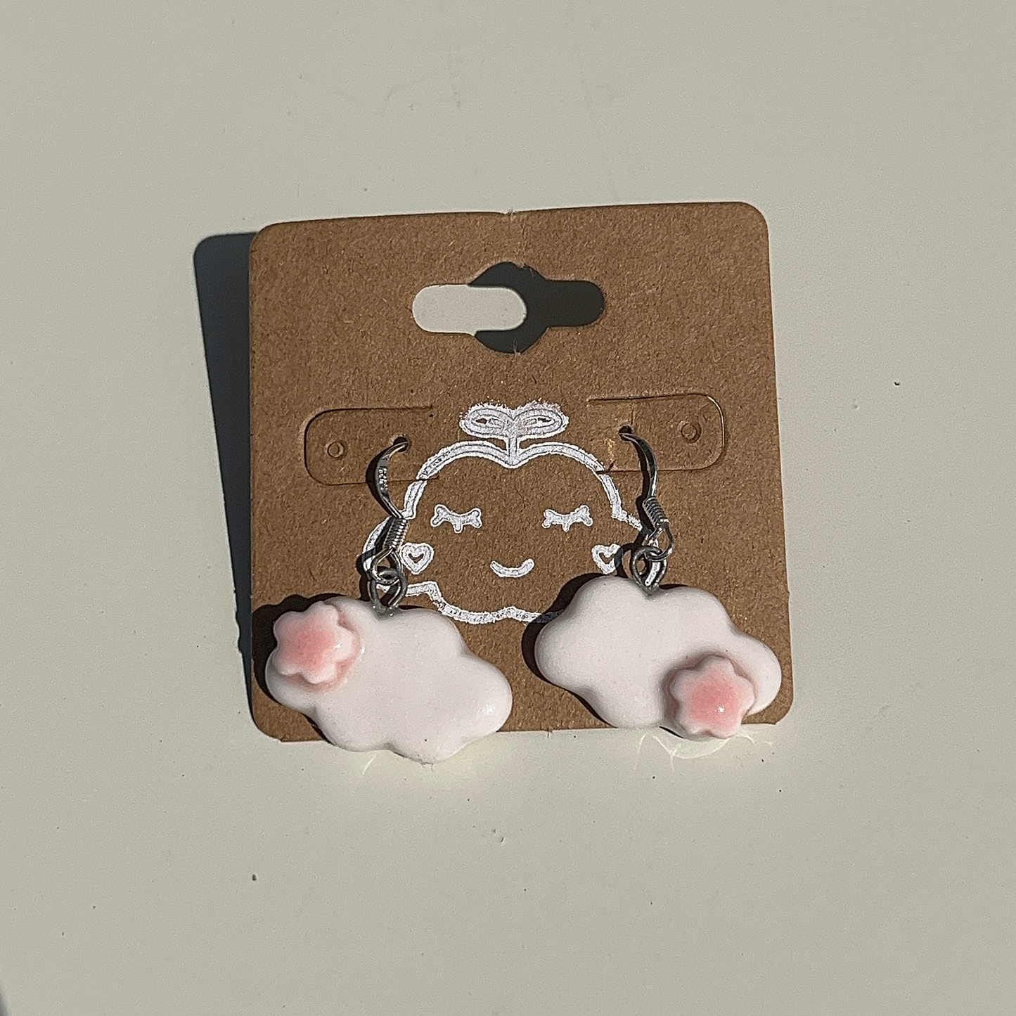 porcelain sakura cloud earrings