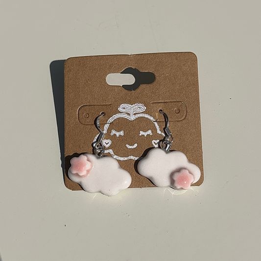 porcelain sakura cloud earrings